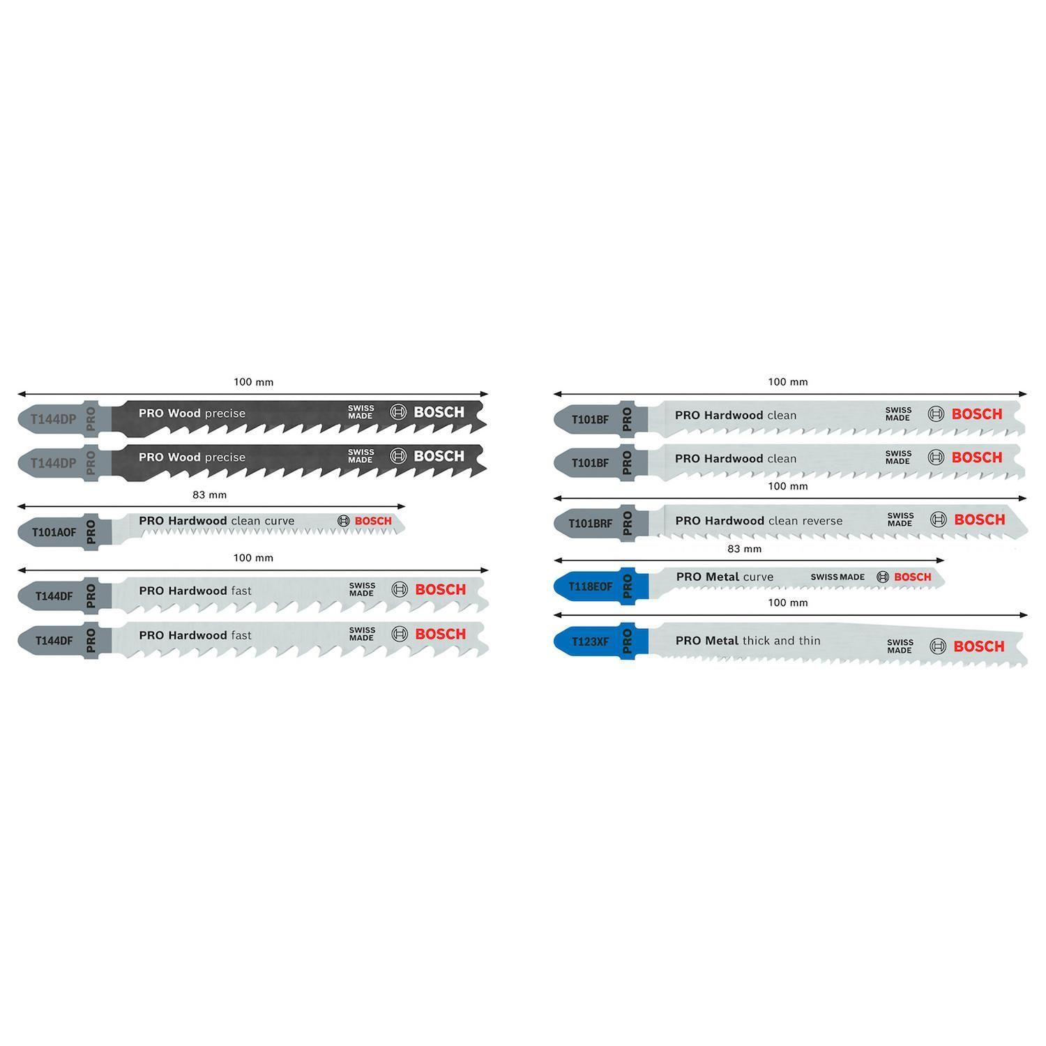 Set 10 Hojas Sierra Caladora Bosch PRO Madera y Metal-3