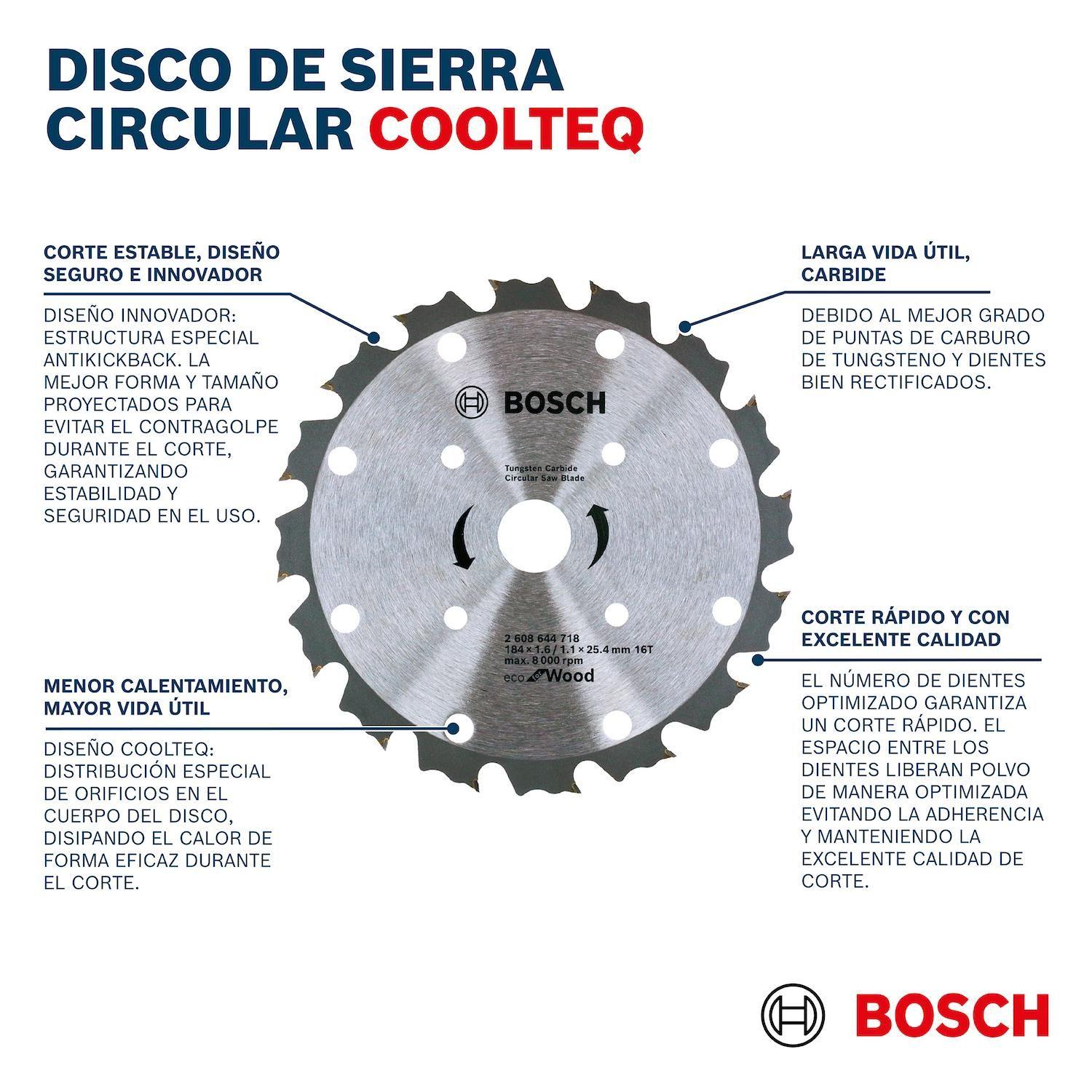 Disco Sierra Circular Bosch Coolteq 254x2.2x30mm 24D-2