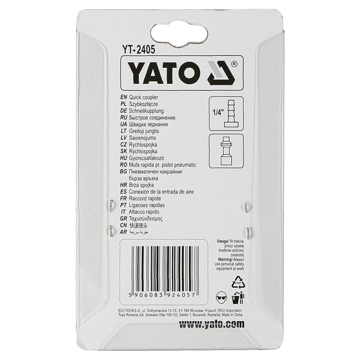 Acople Rápido Neumático YATO YT-2405 1/4" Acero Niquelado-2