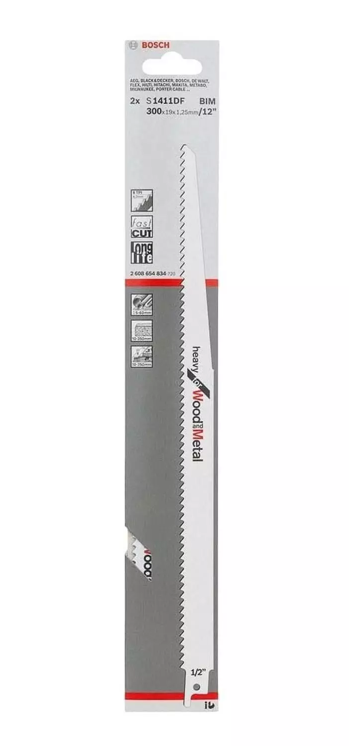 Hojas De Sierra Sable Heavy For Wood And Metal 300mm - Bosch-2