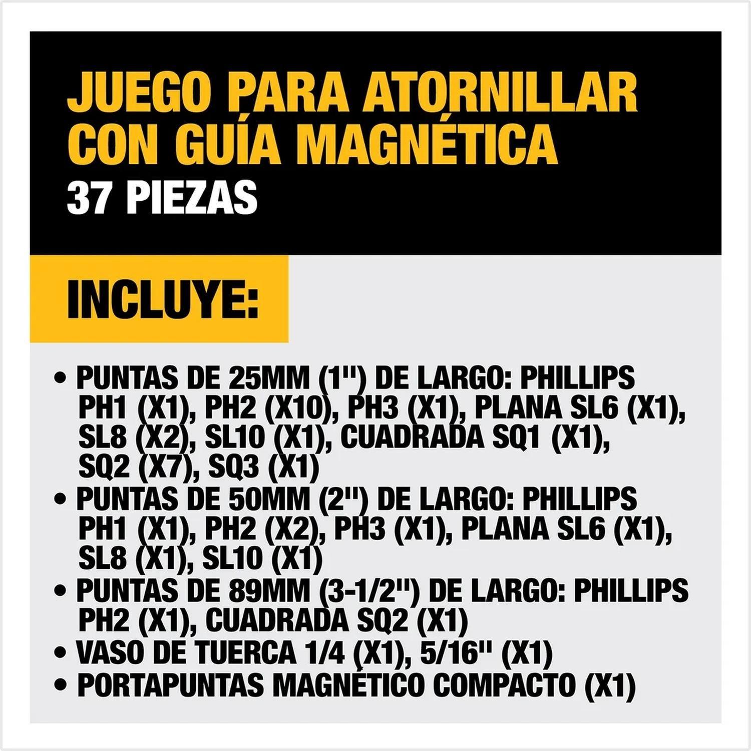 Set 37 Puntas con estuche ToughCase DeWalt DW2163-3