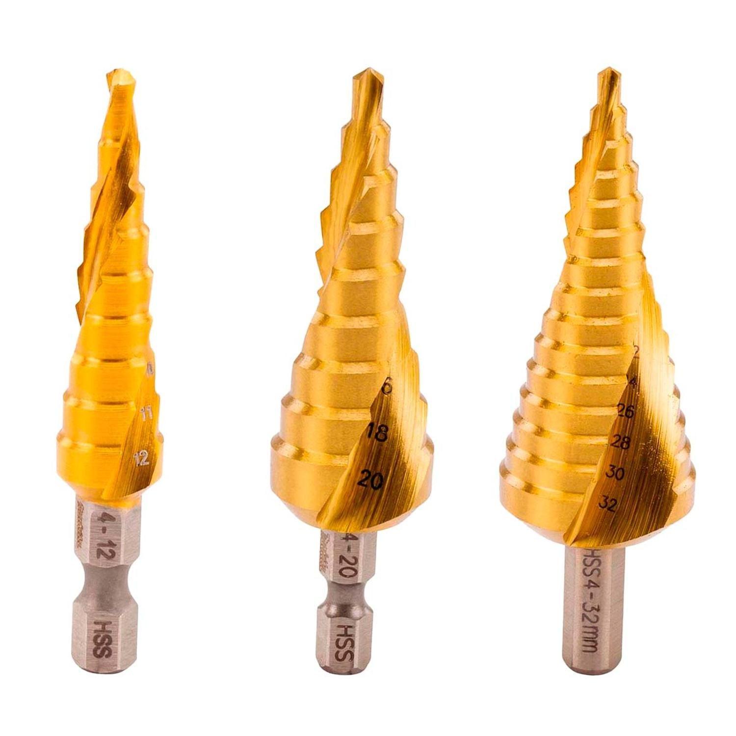 Set Brocas Escalonadas Espiral Titanium 3 PZAS. - Makita-3