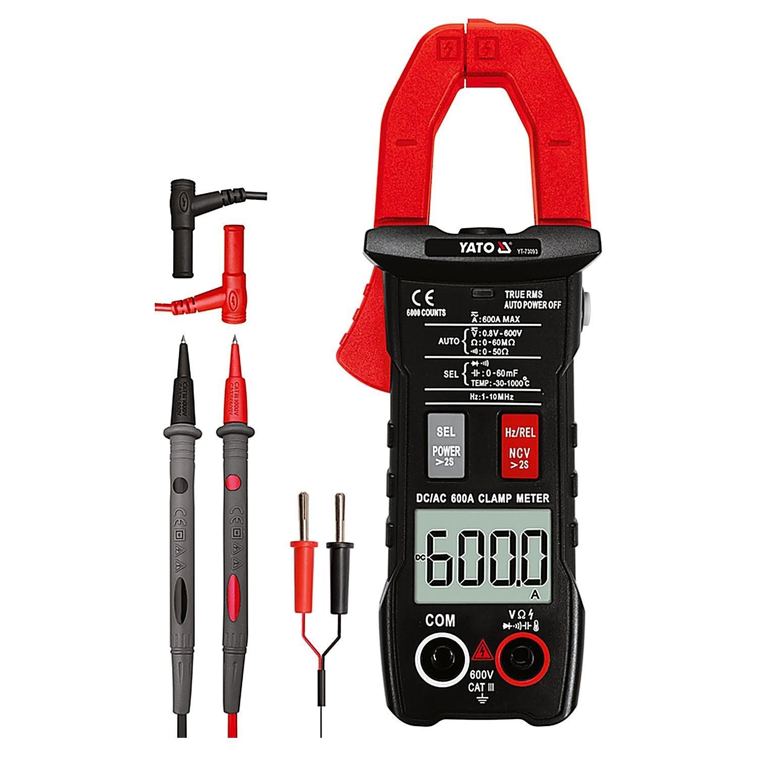 Pinza Amperimétrica True RMS AC/DC 600 A Yato YT-73093-4