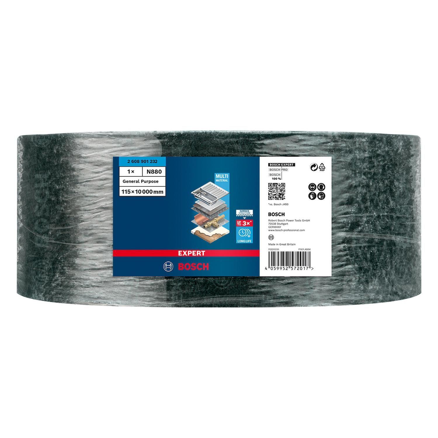 Rollo Vellón Bosch Expert N880 Metal 115mmx10m Muy Fino Verde-2