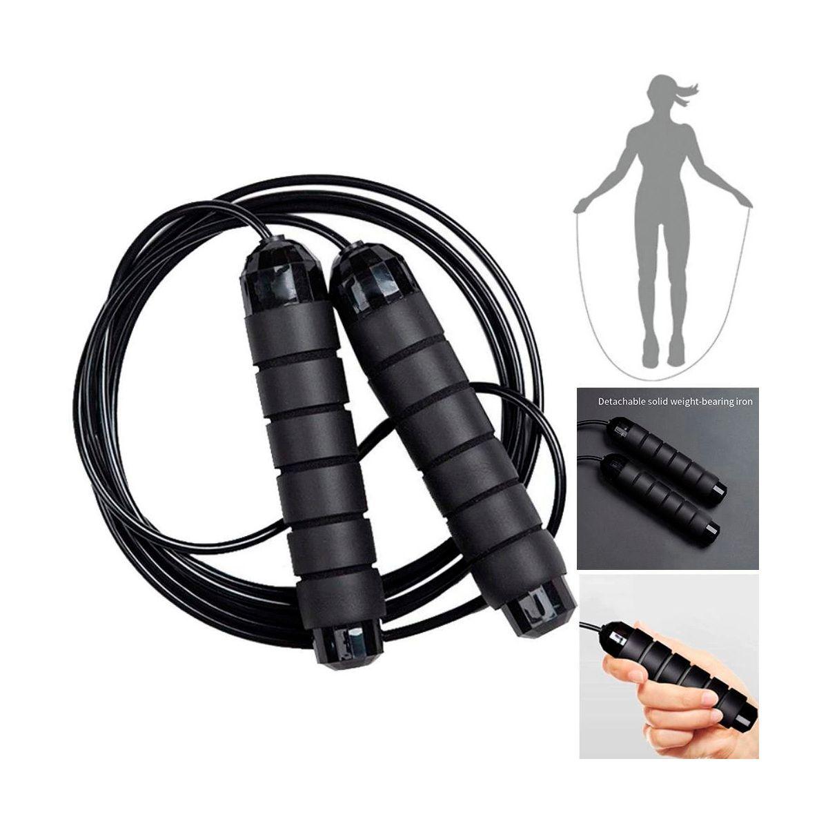 Cuerda Para Saltar Y Ejercicio Aeróbico Fitness Negra-1