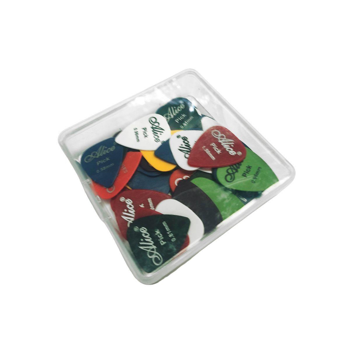 Pack 50 Uñetas Colores Medidas Surtidas Alice Guitarra Bajo-3