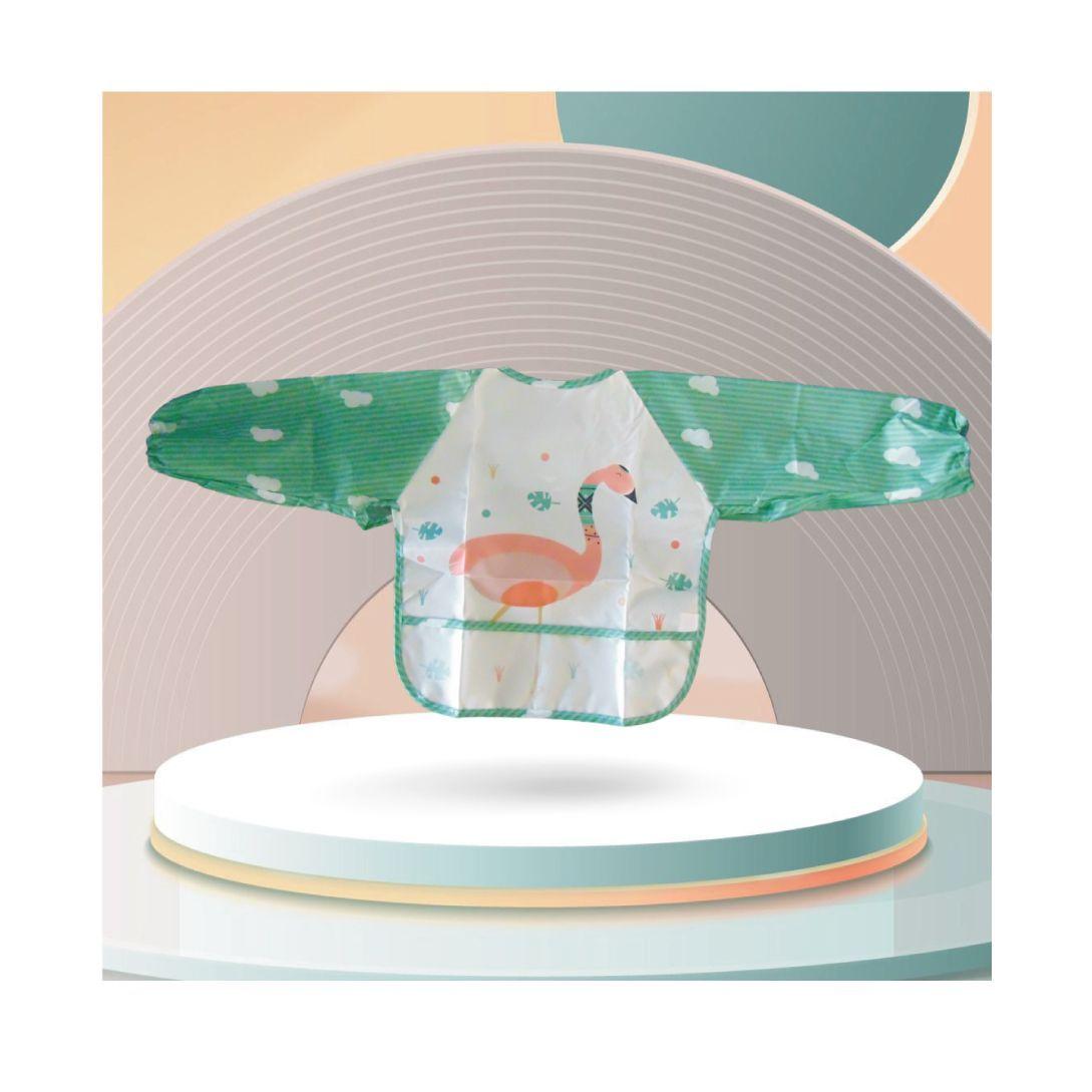 Babero Delantal Manga Impermeable Flamenco Bebé y Niños-0