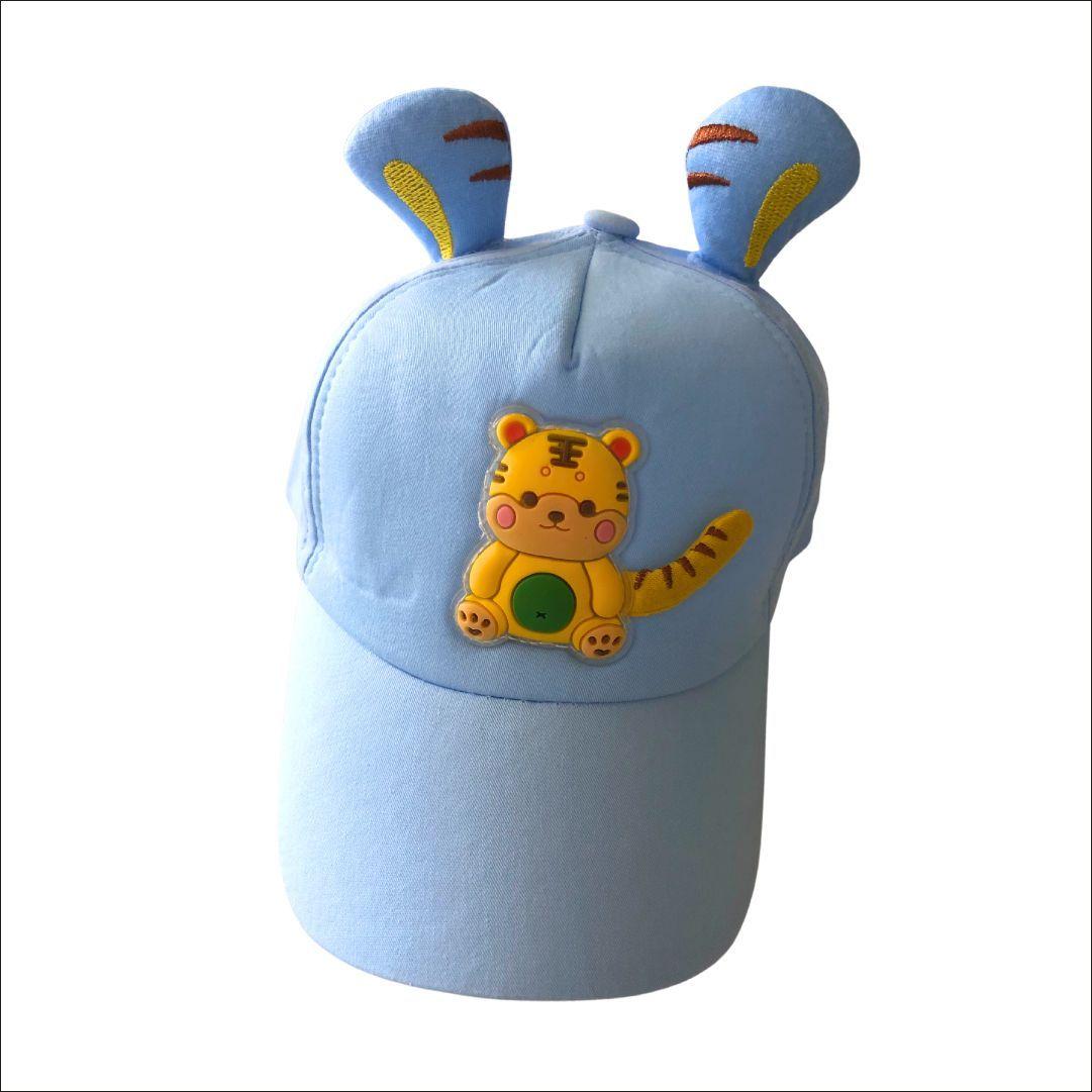 Gorro Jockey Gatito con Oreja Celeste-0
