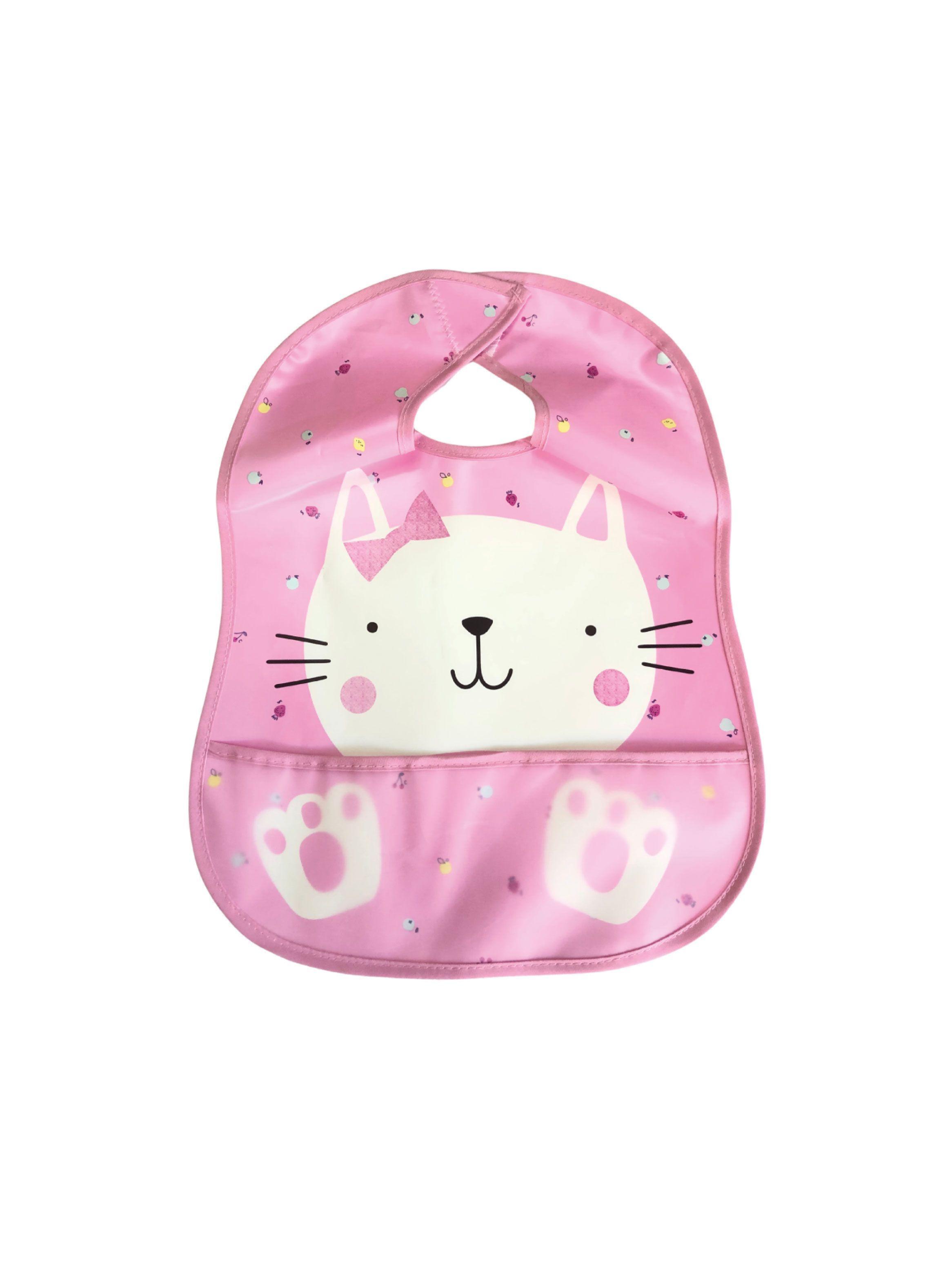 Babero Impermeable Bebés y Niños Velcro Conejita Rosa-0