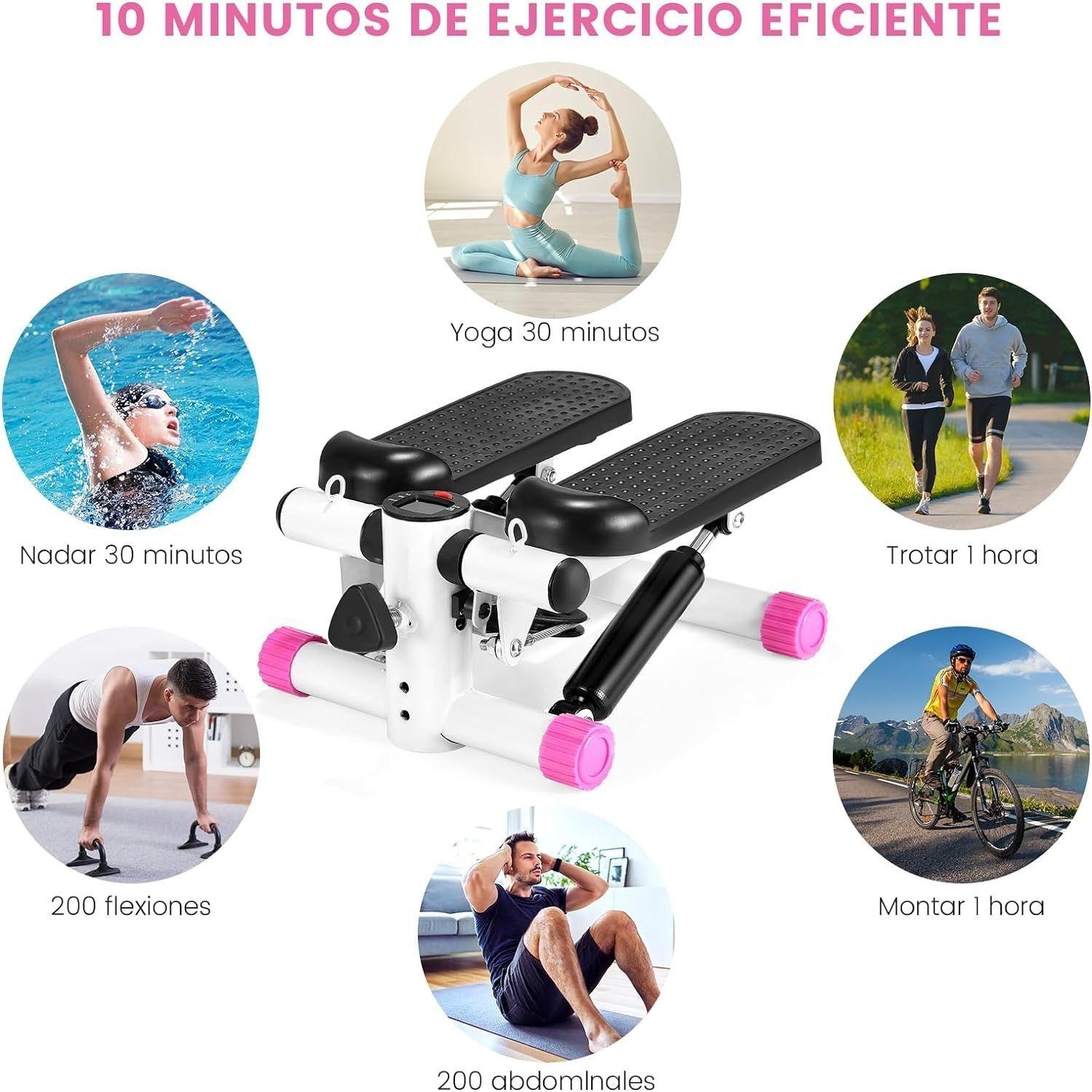 mini eliptica Home Fitness multifuncional ajustable-rosa-4