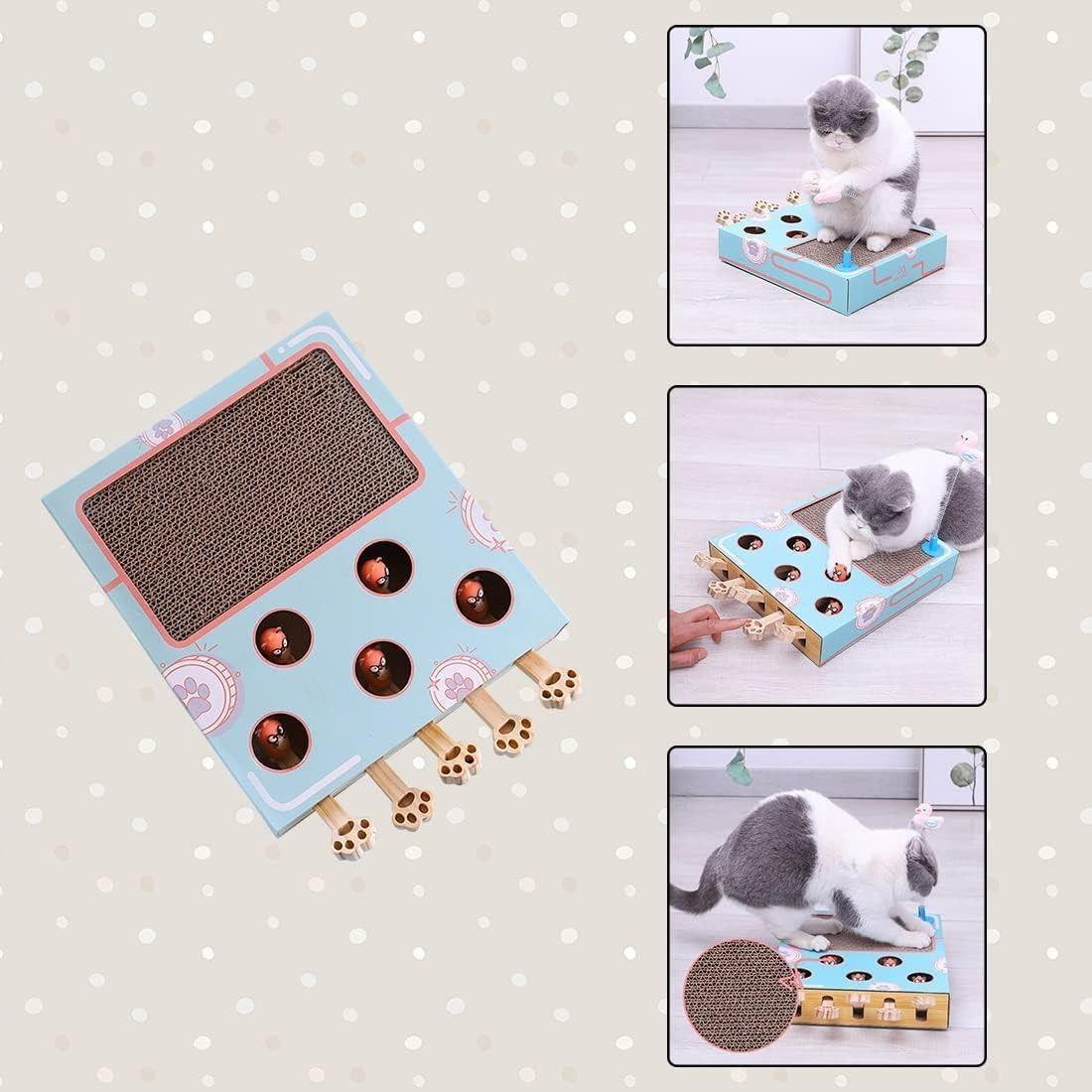 Juguetes para gatos golpea al topo con rascador para gatos-4