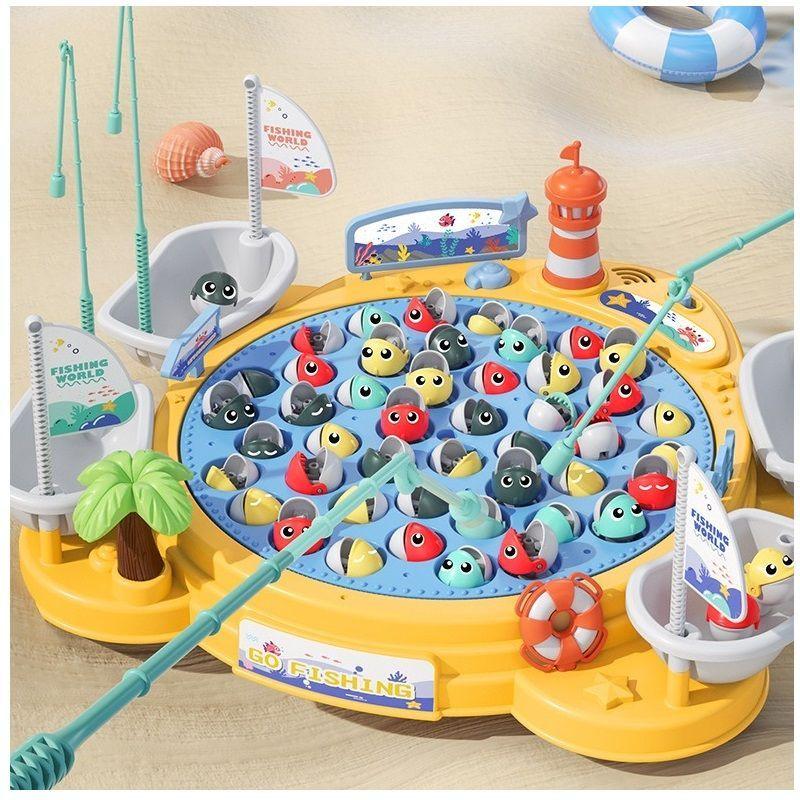 juguetes de pesca magnético giratorio Con luces y música-2