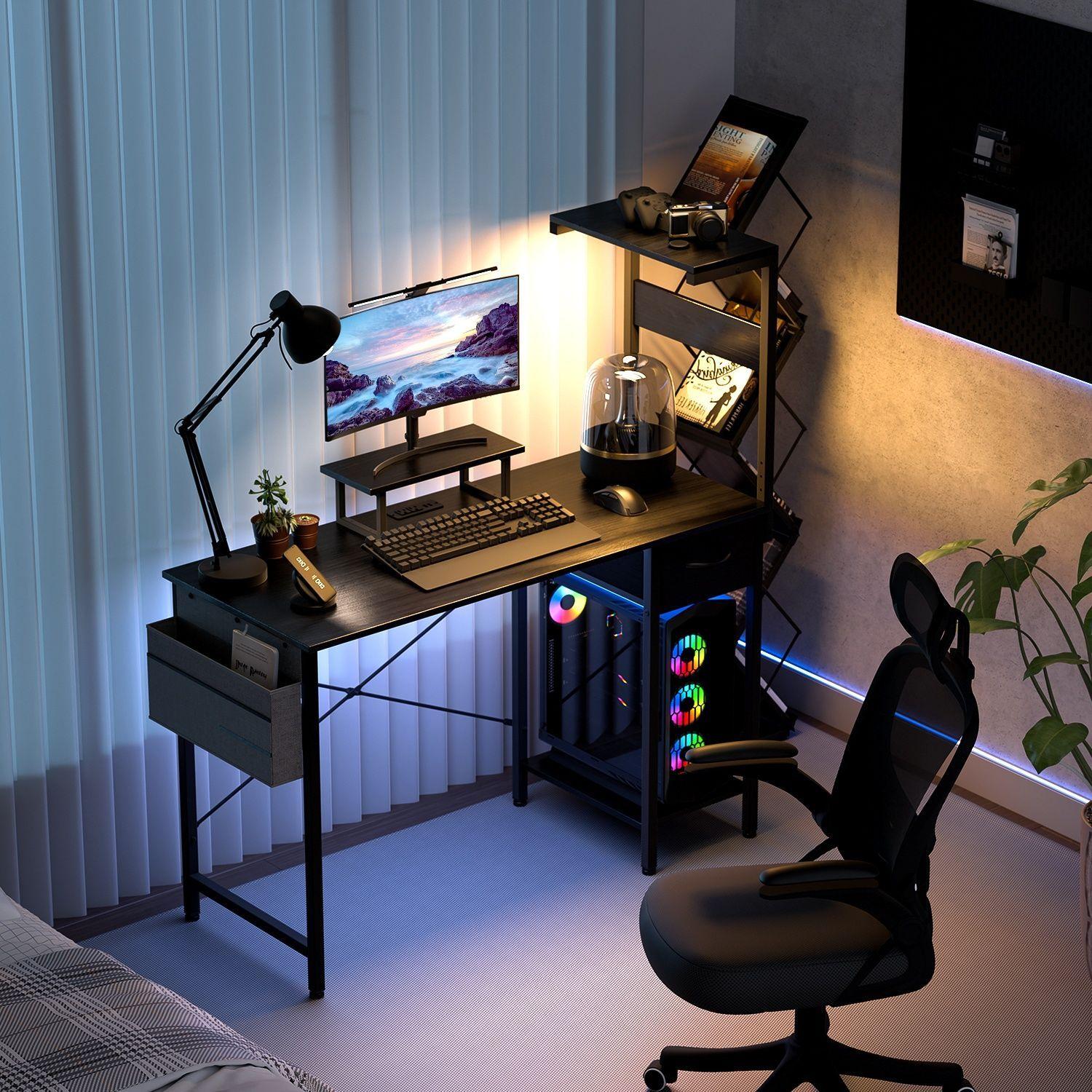 Escritorio Metal Oficina Doble Tablero con bolsillo 120×120×50CM-2