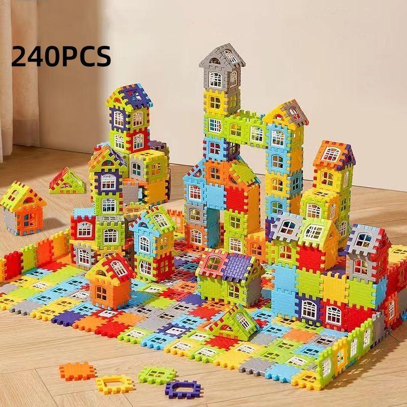 240pcs juguetes bloques de construcción plástico-0