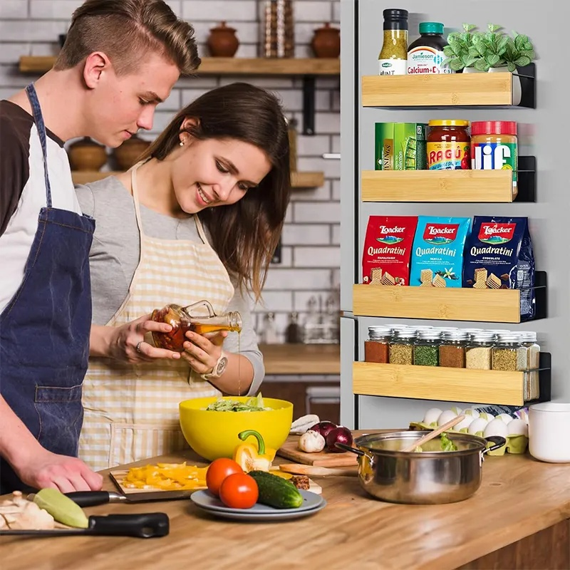 Especieros Para Cocina Magnético Estante De Especias 4 piezas-5