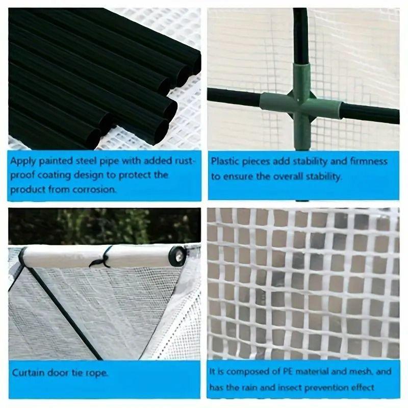 Invernadero de suelo casa armable Bodegas de jardín 180x90x90cm-3