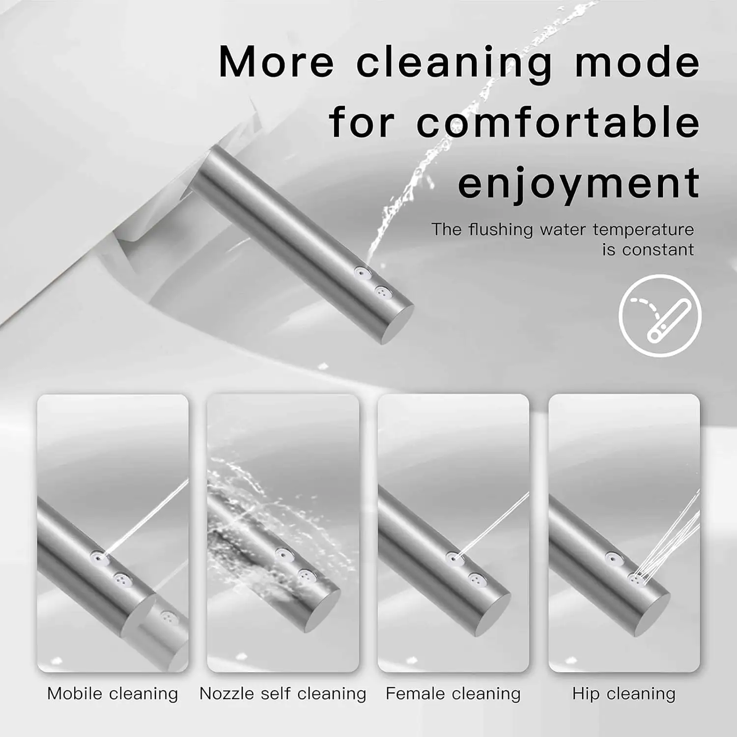 Inodoro inteligente con calefacción automática y asiento abatible WC--3