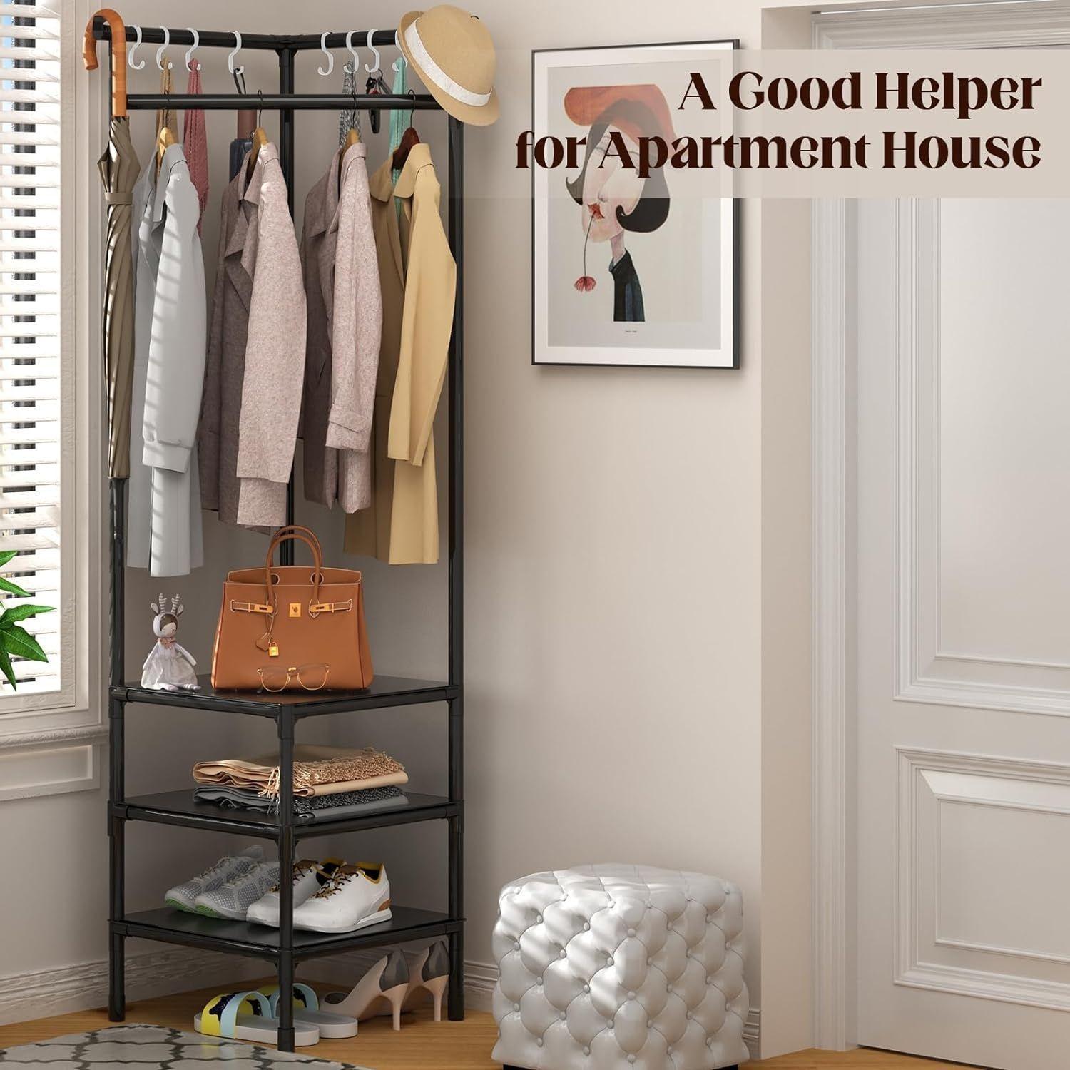 Estante Organizador De Esquina De Laminado Percha Multiusos 1,8 m-2