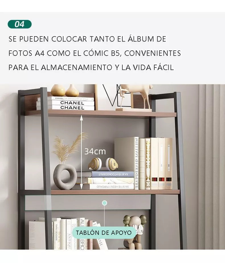 Estante Vitrina Escaleras De Metal Multiusos 4-tier Almacenamiento-5
