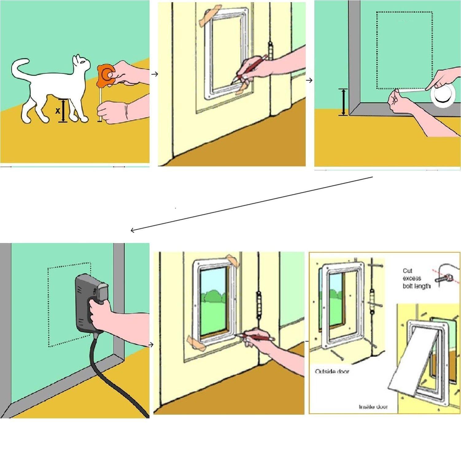 Puerta para mascotas 25 x 23.5 x 5.5 cm Grande Mascota L-7