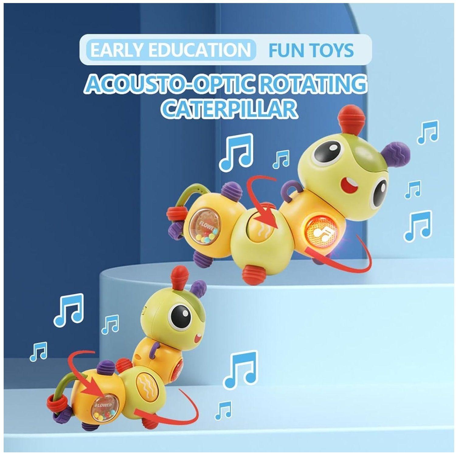juguetes Oruga educativo Con luz y música Rotación de 360°-3