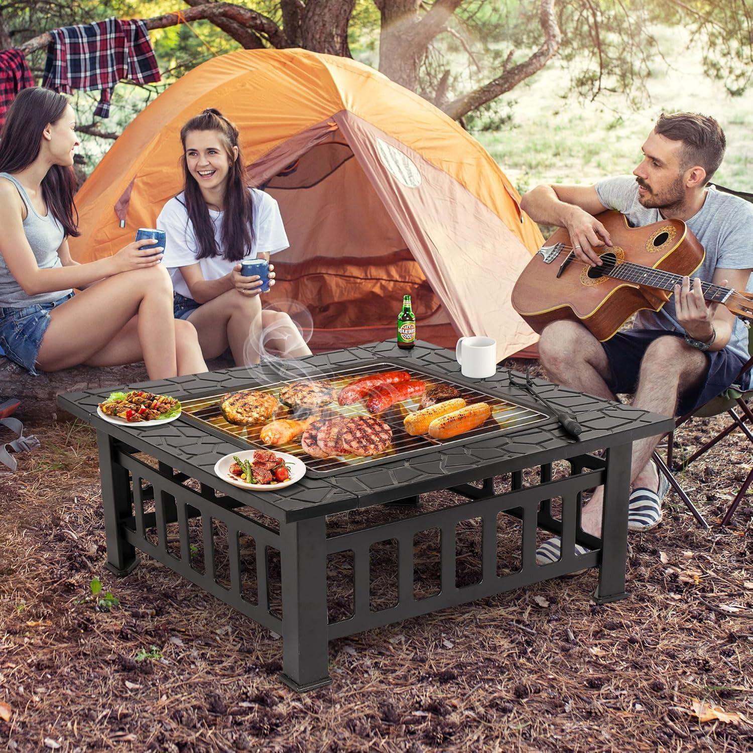 Brasero Parrilla Premium Para Leña O Carbón Con Tapa 3 En 1-2