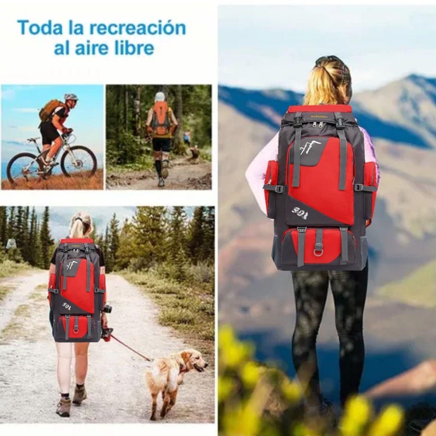 Mochila De Camping Viaje Senderismo De Montañis Exterio 90L-4