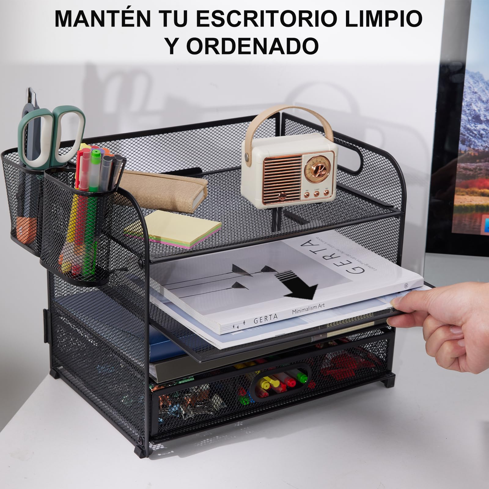 Caja Almacenamiento Cajón Escritorio Multifuncional 4 Capas-3