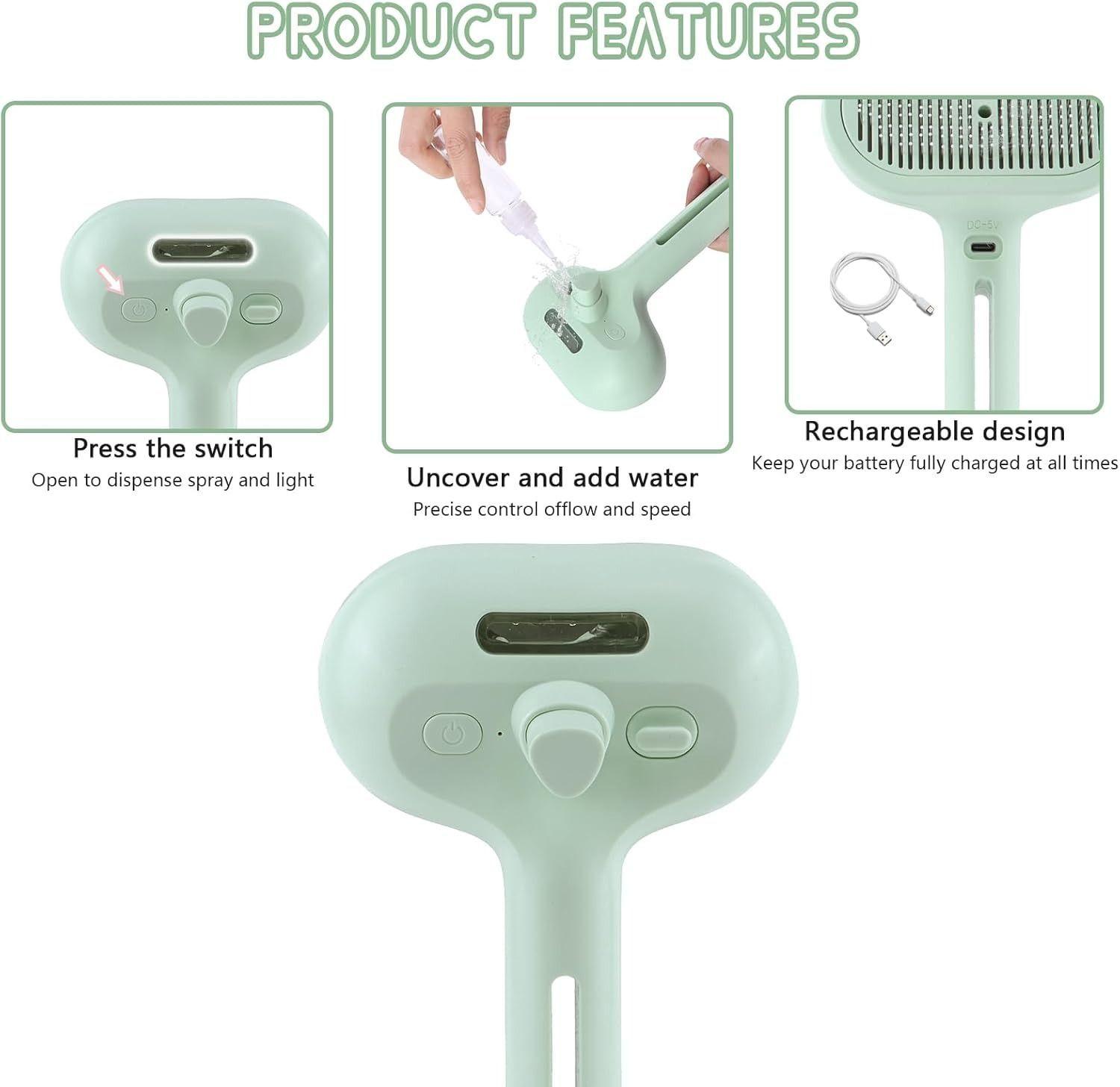 Peine para mascotas para gatos y perros con spray-2