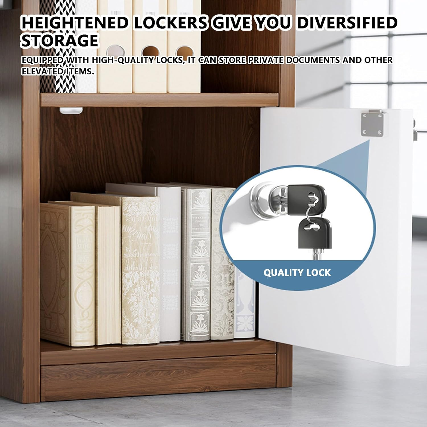 Escritorio Moderno Con Cajoneras y Marco Acero Resistente 110x60x110cm-2