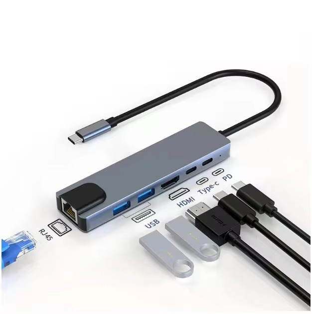 Hub HDMI Adaptador Multipuerto 6 en 1 Para Macbook Windows-3