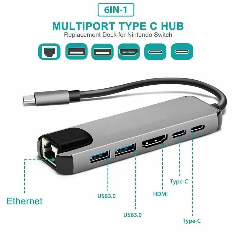 Hub HDMI Adaptador Multipuerto 6 en 1 Para Macbook Windows-4