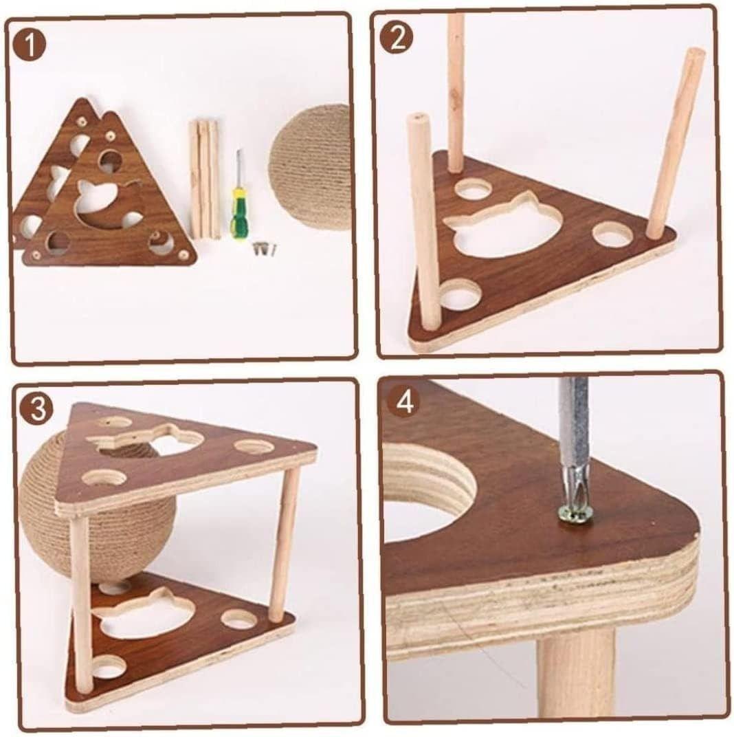 Juguetes para gatos Rascador para gatos madera 18×19×17cm S-5