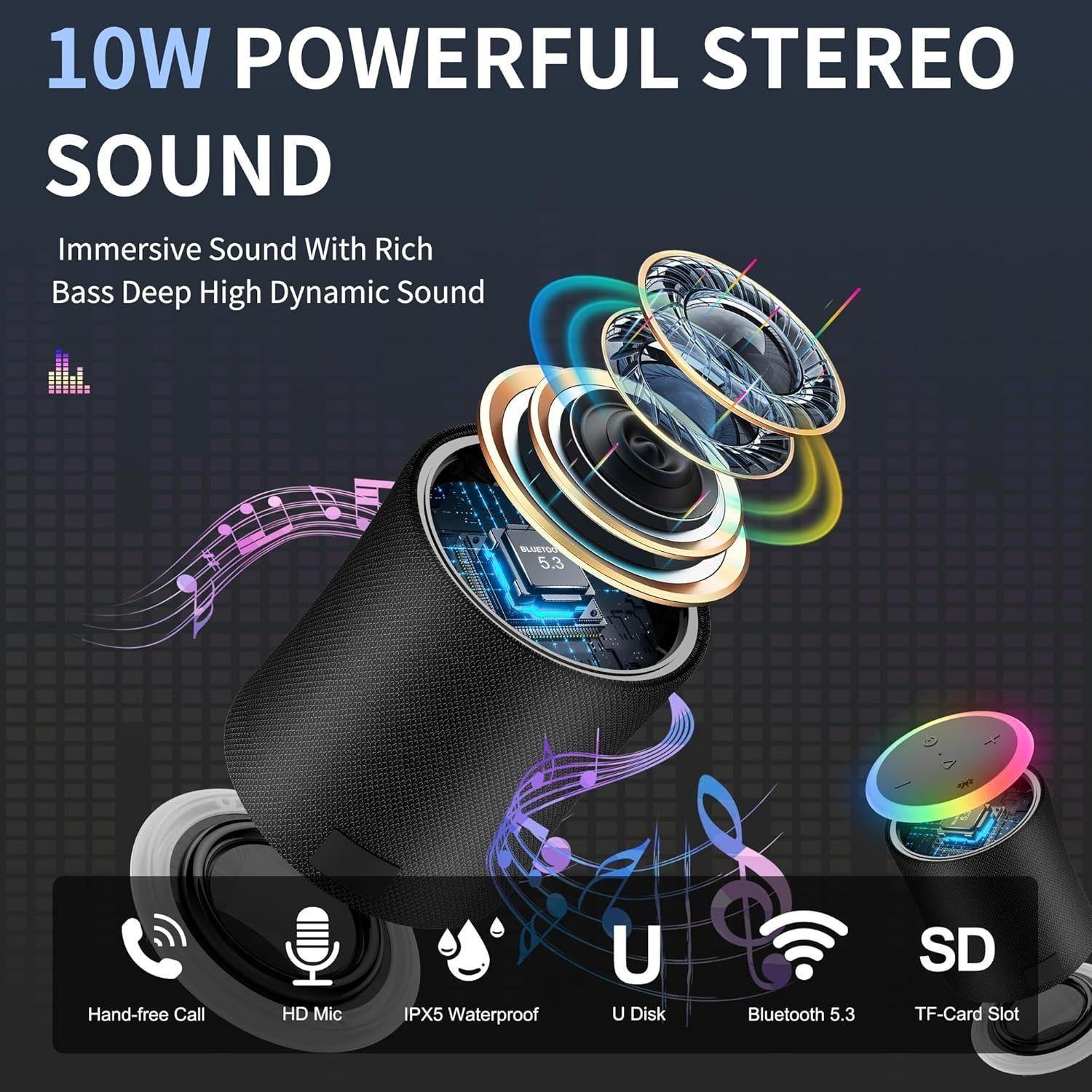 Parlante Bluetooth Portatil con Emparejamiento Estéreo PX7 RGB-3