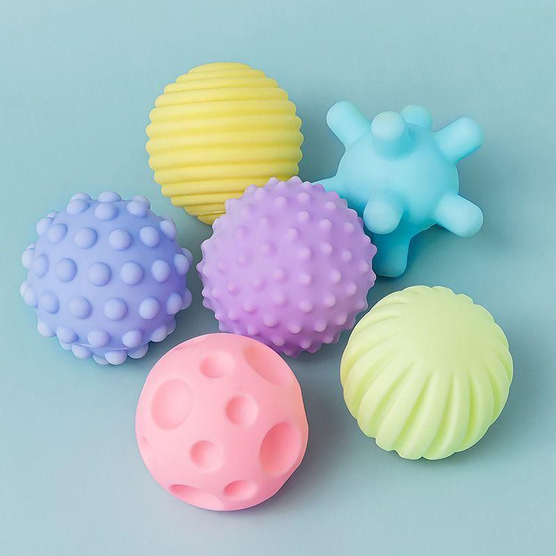 Set 6 Pelotas Sensoriales Para Bebes Estimulantes Sonajas-0