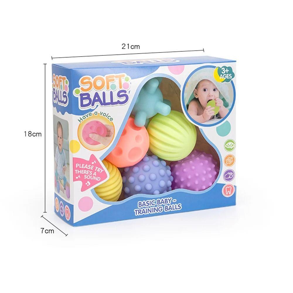 Set 6 Pelotas Sensoriales Para Bebes Estimulantes Sonajas-1