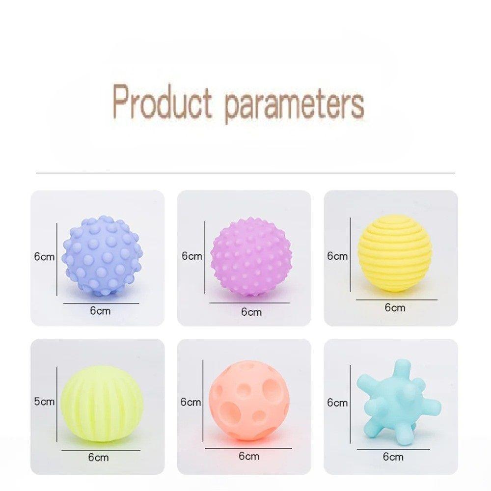 Set 6 Pelotas Sensoriales Para Bebes Estimulantes Sonajas-2