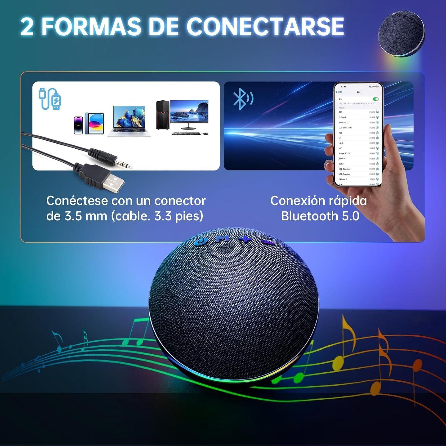 Parlante Gamer Bluetooth Con Rgb Luces Portátil Con 4 Modos-4