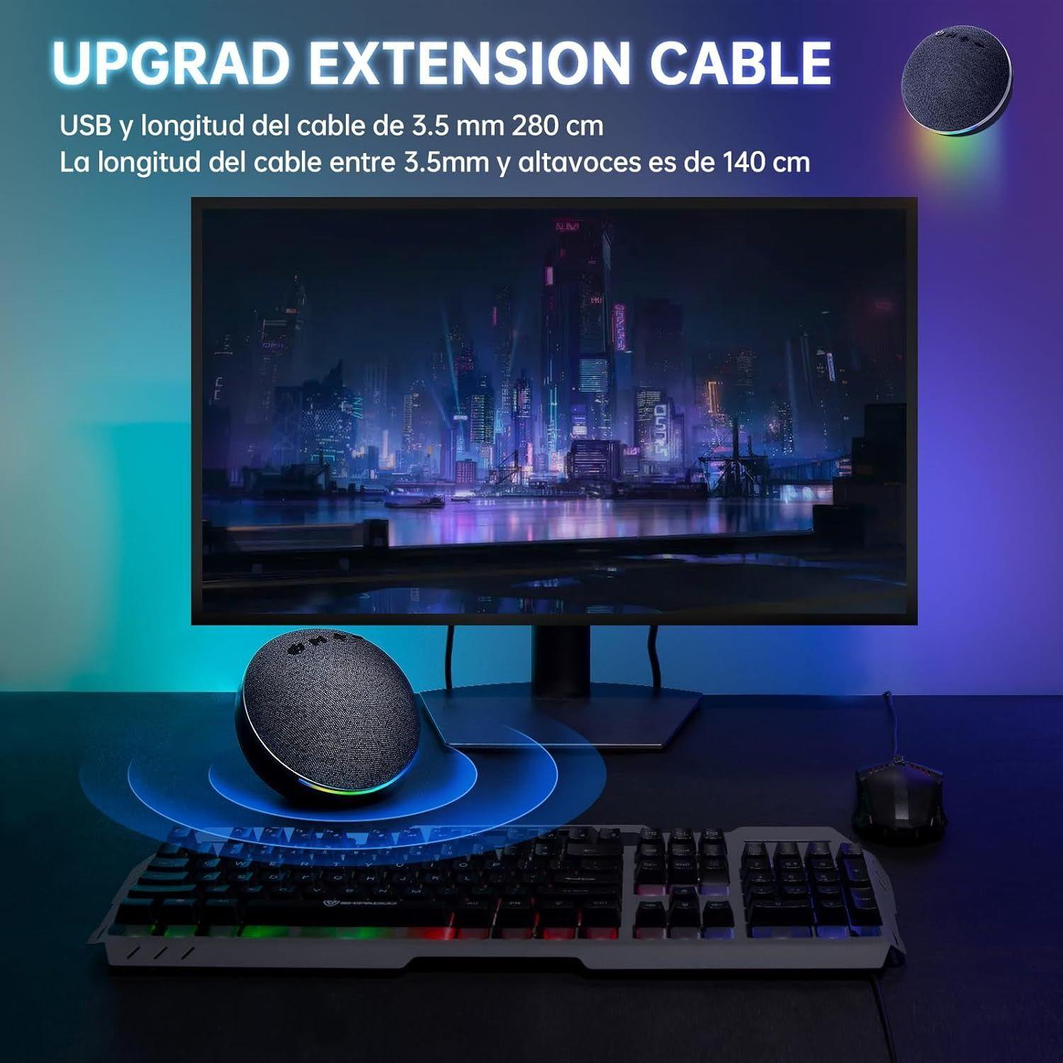 Parlante Gamer Bluetooth Con Rgb Luces Portátil Con 4 Modos-6