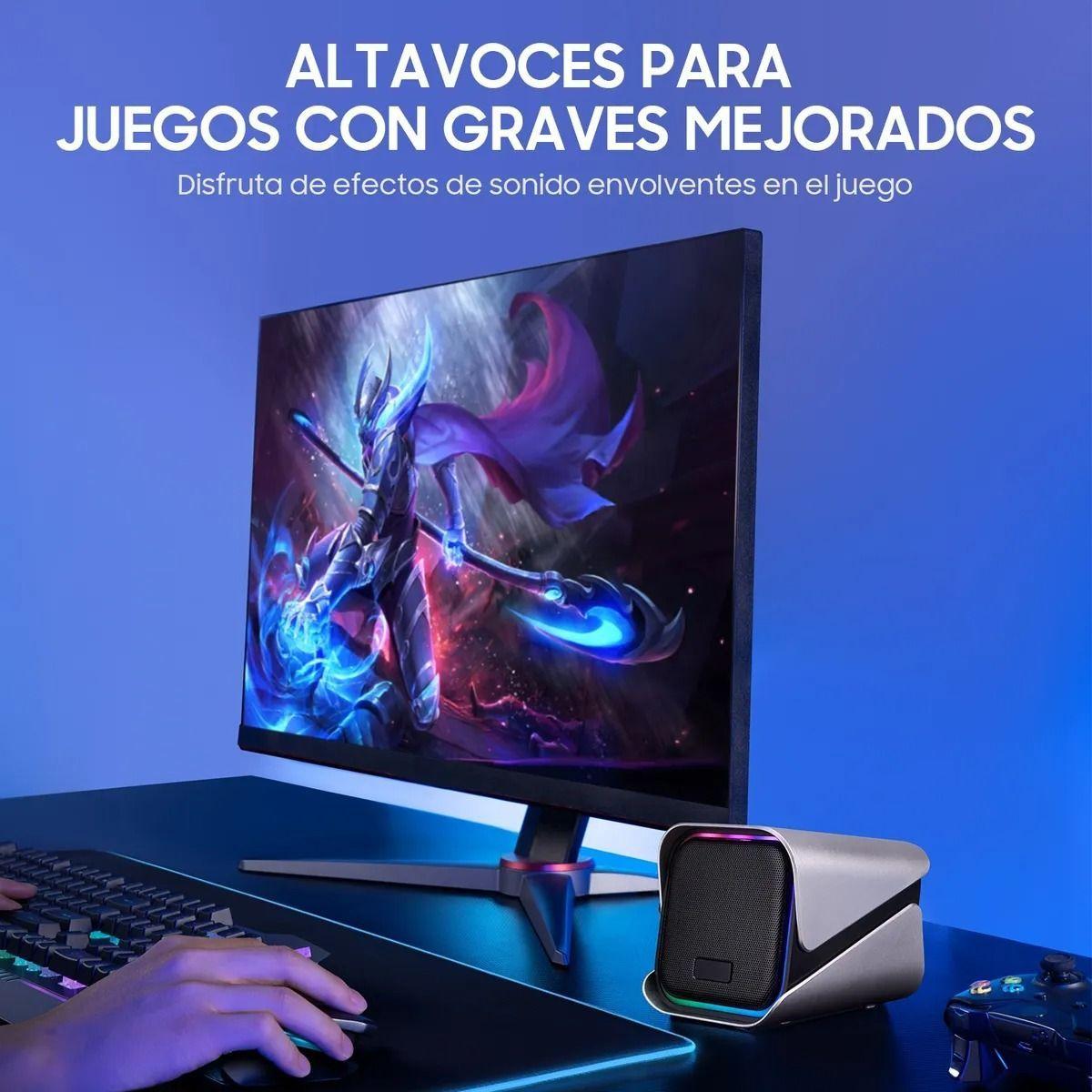 Parlante Bluetooth Portátil Bocinas Inalámbrica Con RGB Negro-6