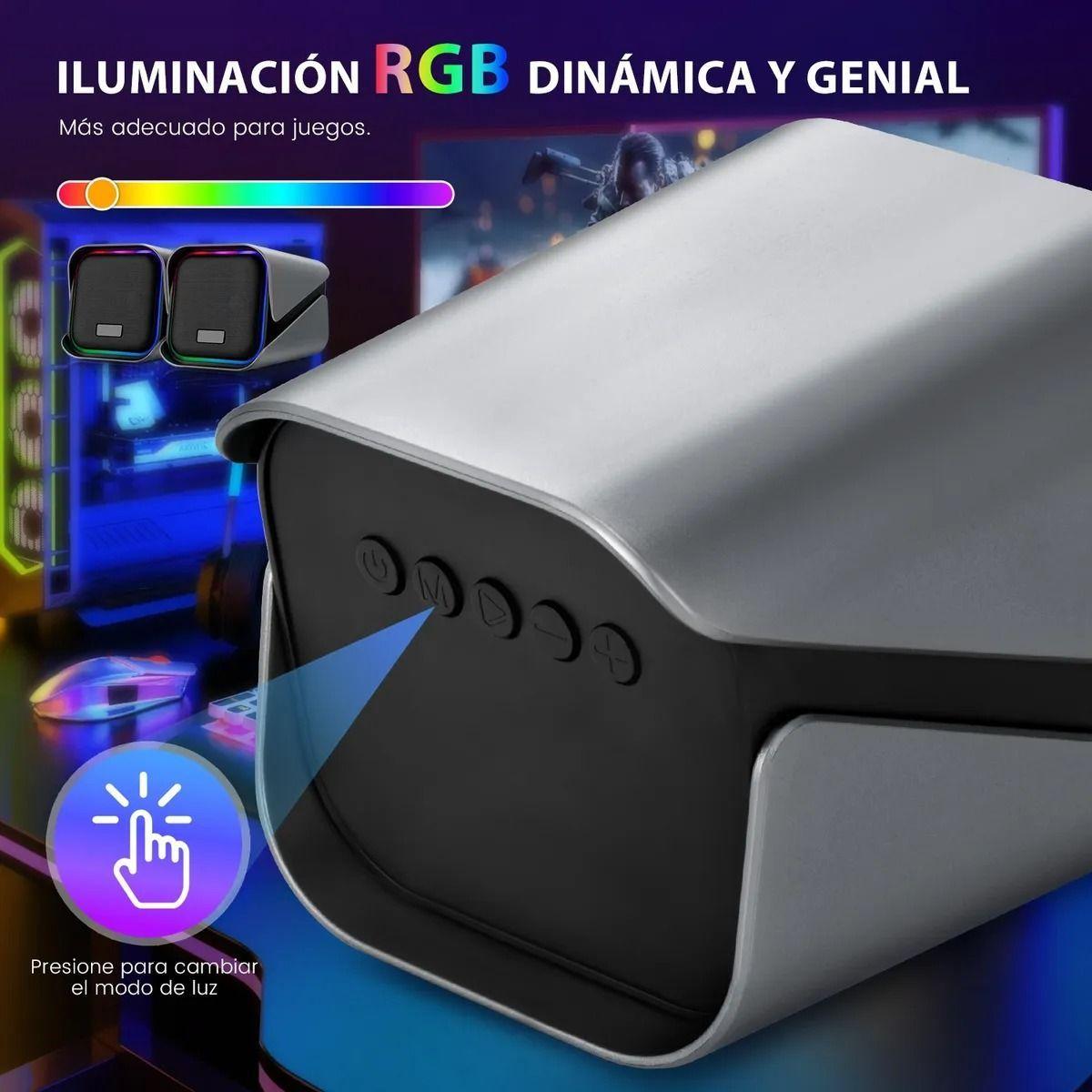 Parlante Bluetooth Portátil Bocinas Inalámbrica Con RGB Negro-7