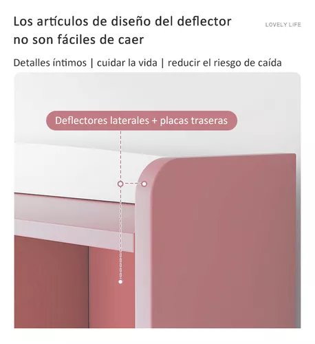 Escritorio Rosado Multiuso Moderno Con Estantes-6