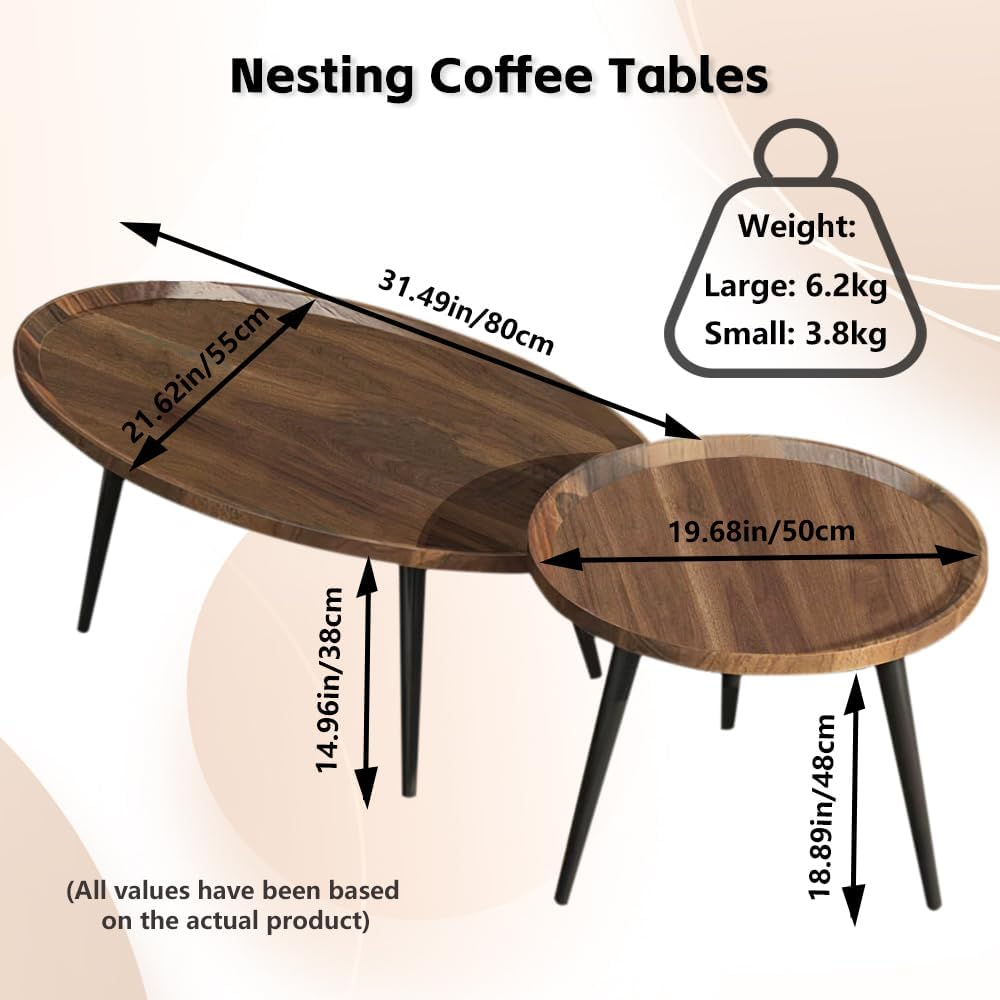 Juego Mesa De Centro Living Vanguardia Madera Nactural-7