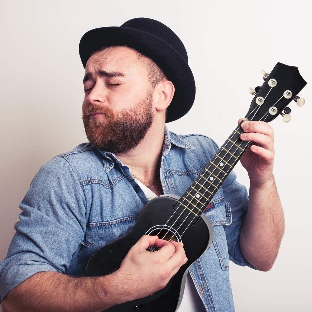 ukelele de 21 pulgadas negro traje Con accesorios-7