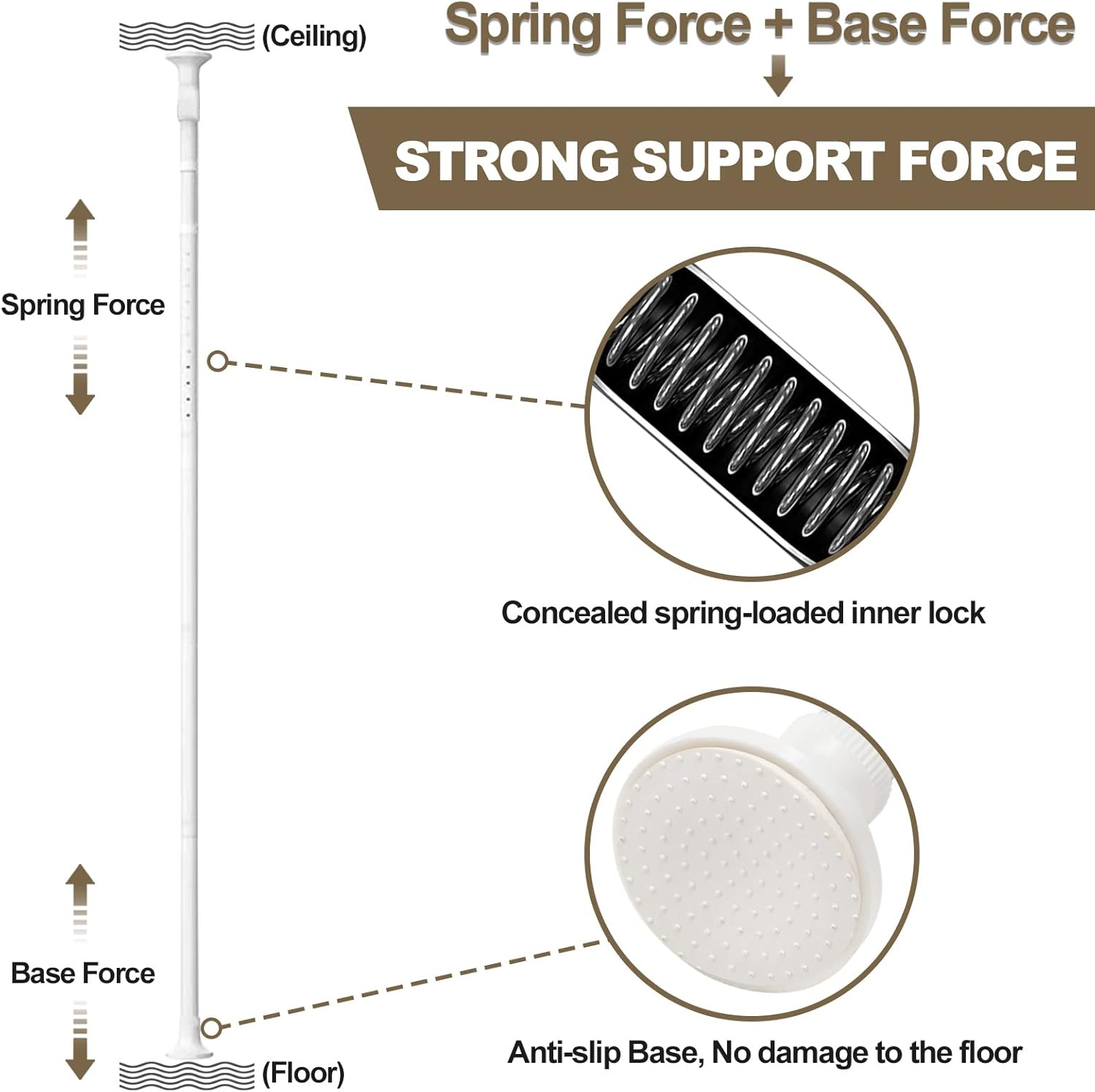 Separador de habitación, barras de cortina sin perforar para separación de habitaciones-2