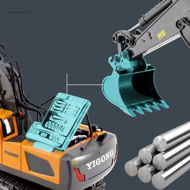 Juguetes excavador 11 canales Con control remoto amarillo-2