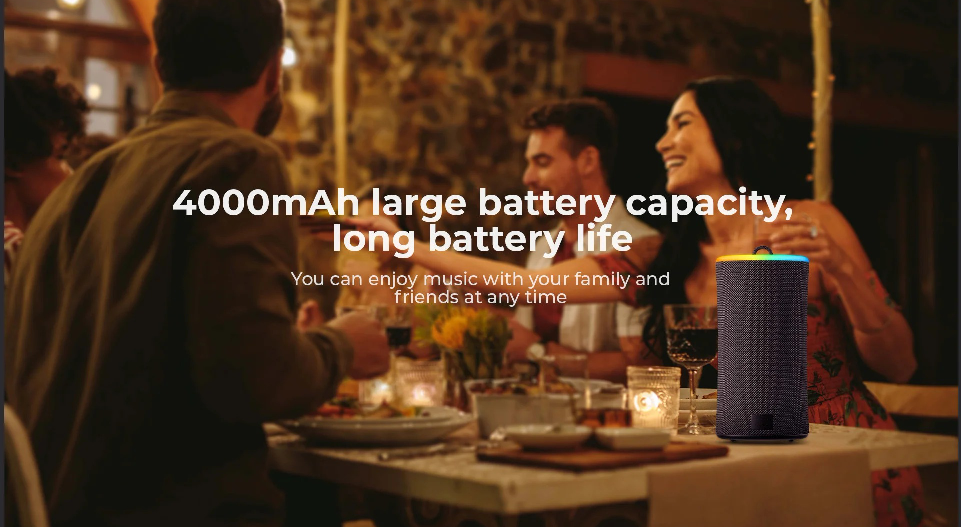 Altavoz Bluetooth Portátil con Emparejamiento Estéreo PX7 RGB-2