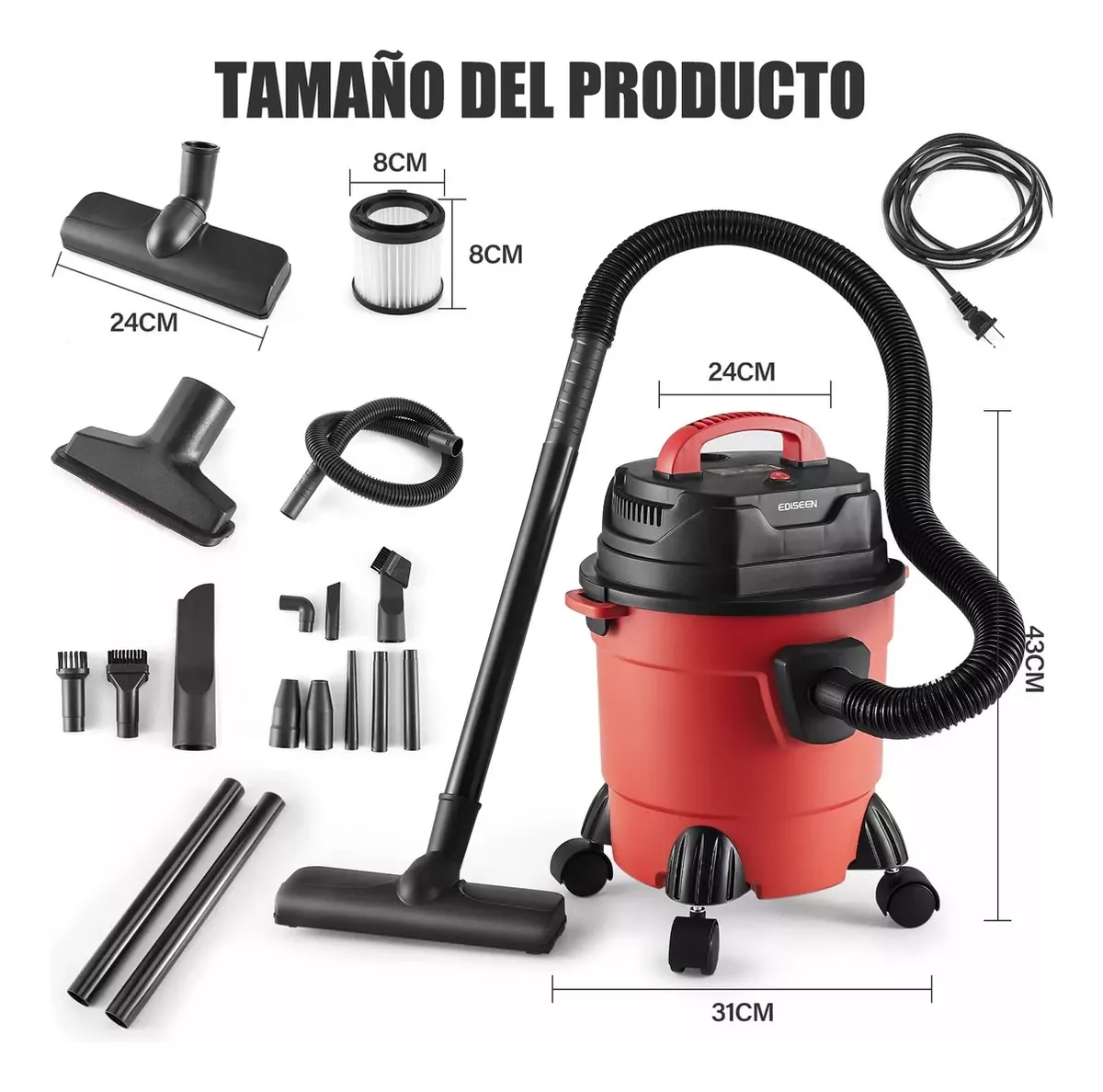 Aspiradora Industrial Seco-mojado De Agua Soplador 15l-2