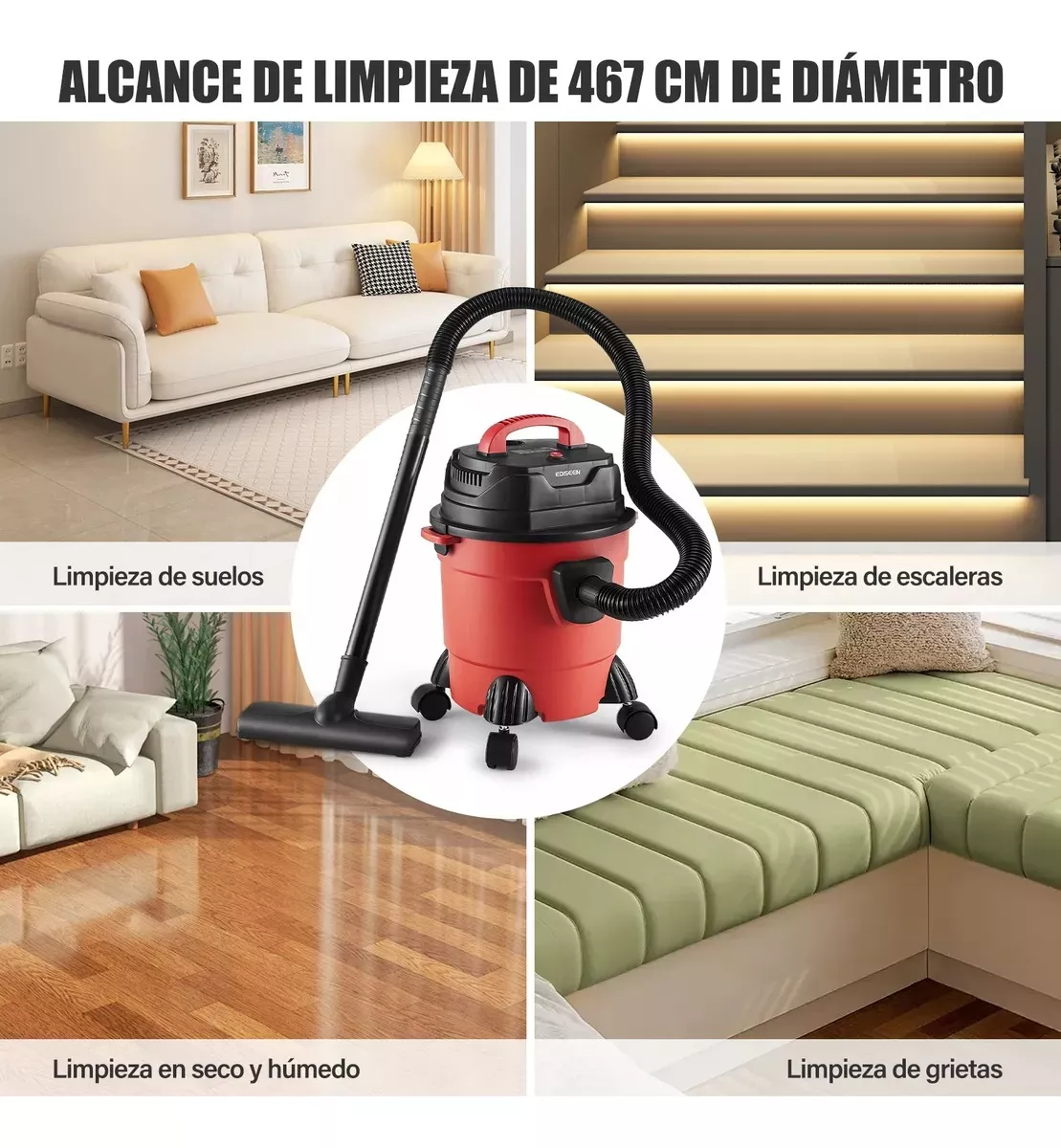 Aspiradora Industrial Seco-mojado De Agua Soplador 15l-3