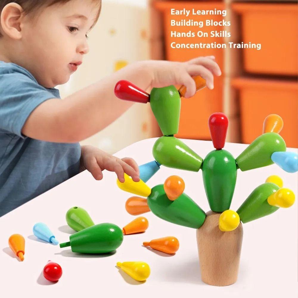 cactus madera bloques de construcción educacional  juguetes-2